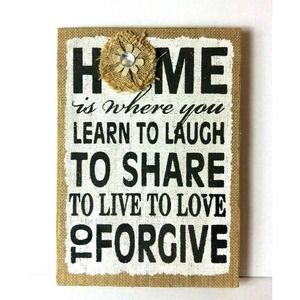 Home Is Where You Learn To Laugh Wall Plaque
